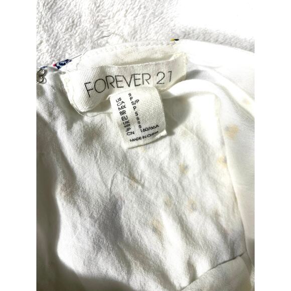 Forever 21 Cactus Print Lace-Up Romper White S - Picture 7 of 7